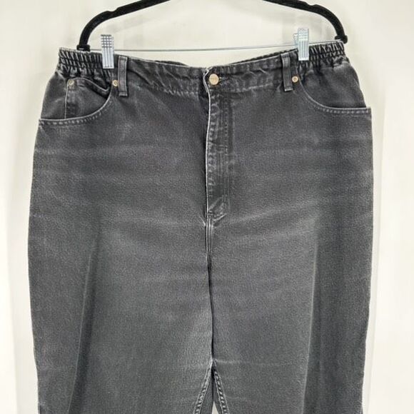 L.L. Bean Double L Comfort Waist Jeans Size 20 Mom Jeans Hi Rise Black - Picture 4 of 12